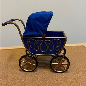 Blue and Gold Toy Stroller